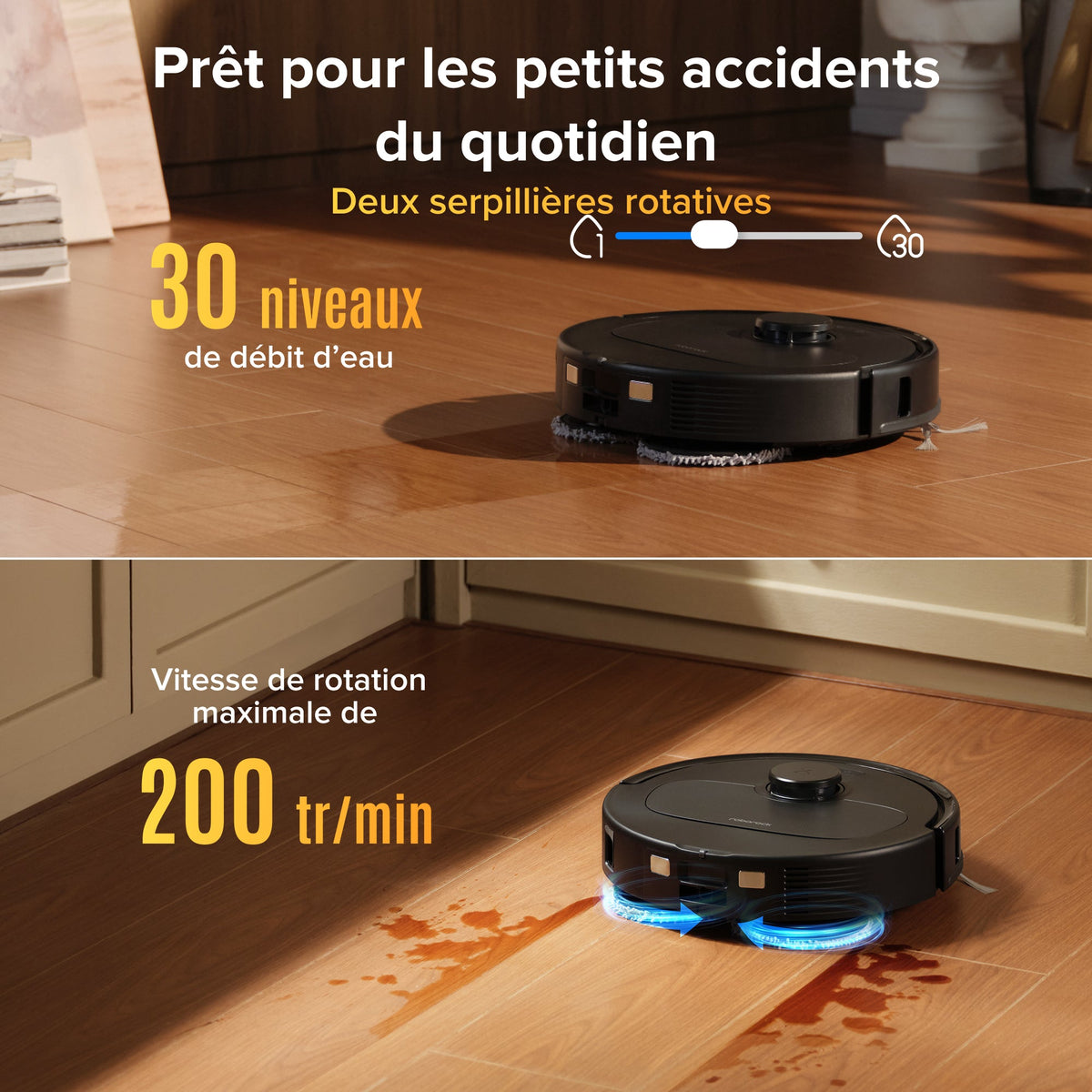 Roborock Qrevo S Pro Aspirateur robot- Aspiration de 18 500 Pa et station d’accueil multifonctionnelle