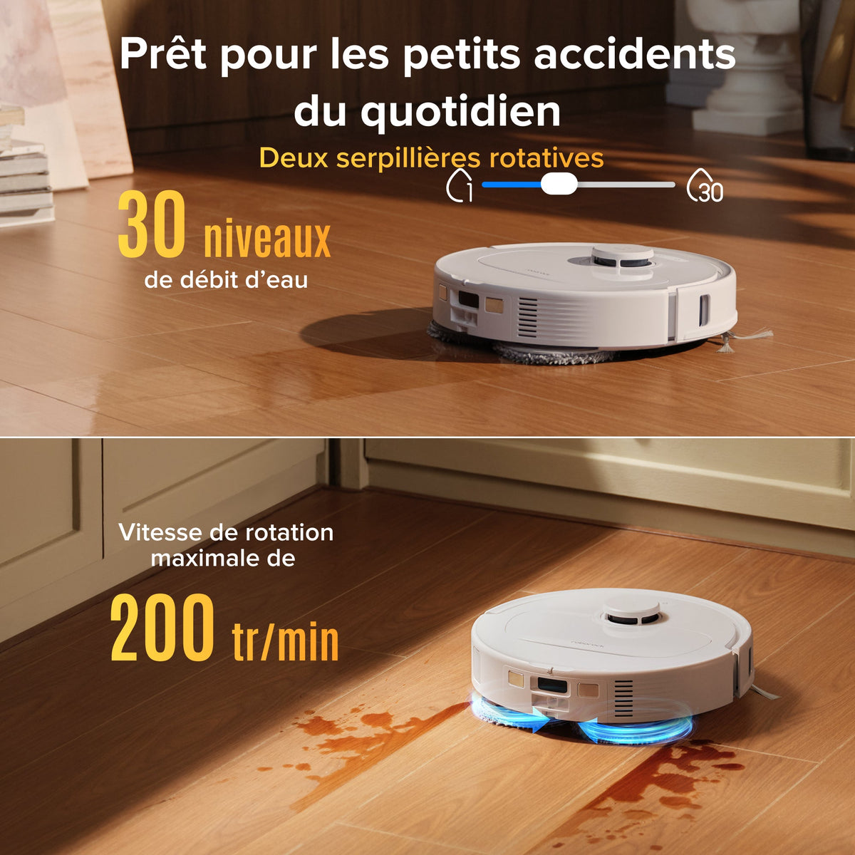 Roborock Qrevo S Pro Aspirateur robot- Aspiration de 18 500 Pa et station d’accueil multifonctionnelle