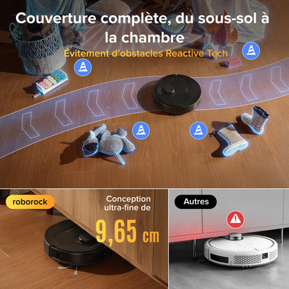 Roborock Qrevo S Pro Aspirateur robot- Aspiration de 18 500 Pa et station d’accueil multifonctionnelle