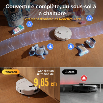 Roborock Qrevo S Pro Aspirateur robot- Aspiration de 18 500 Pa et station d’accueil multifonctionnelle