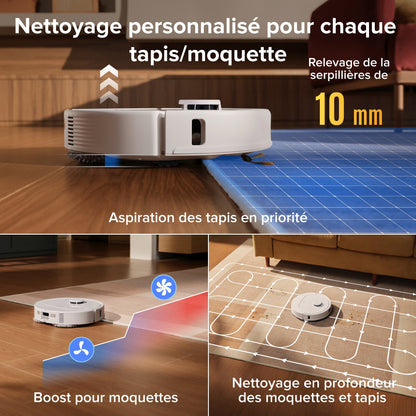 Roborock Qrevo S Pro Aspirateur robot- Aspiration de 18 500 Pa et station d’accueil multifonctionnelle