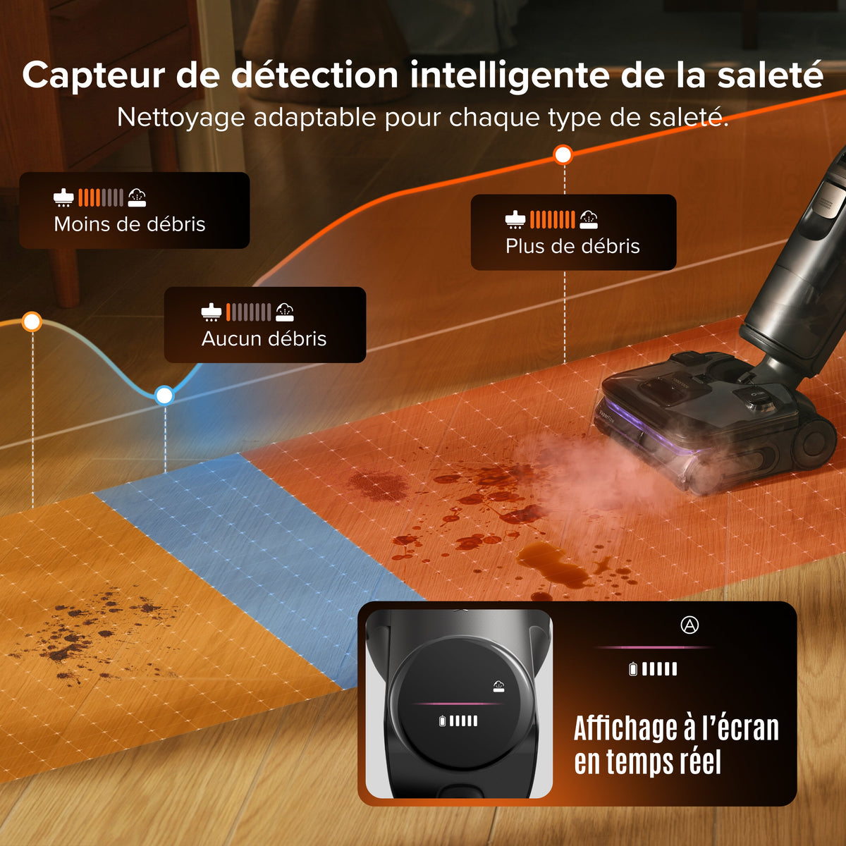 Aspirateur laveur Roborock F25 Steam avec vapeur et auto-nettoyage haute température