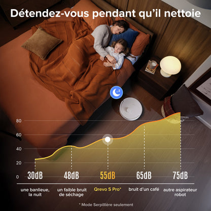 Roborock Qrevo S Pro Aspirateur robot- Aspiration de 18 500 Pa et station d’accueil multifonctionnelle