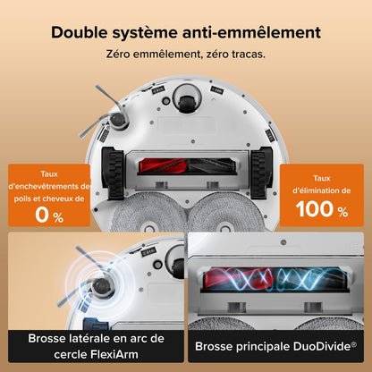 Roborock Qrevo Edge 2 - Puissance d’aspiration HyperForce de 25 000 Pa et double système anti-enchevêtrements