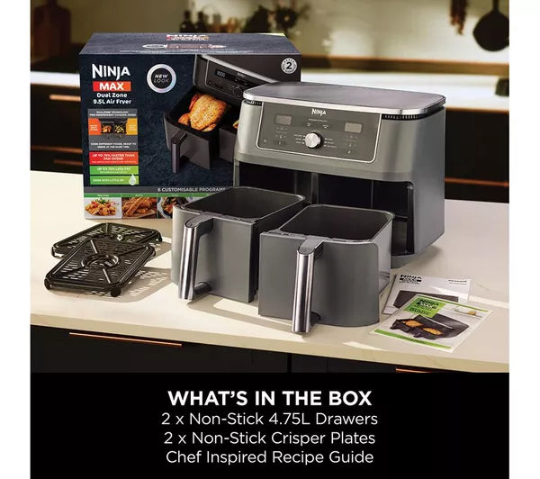 Ninja MAX DZ400UK – Friteuse sans huile 9,5 L à deux compartiments