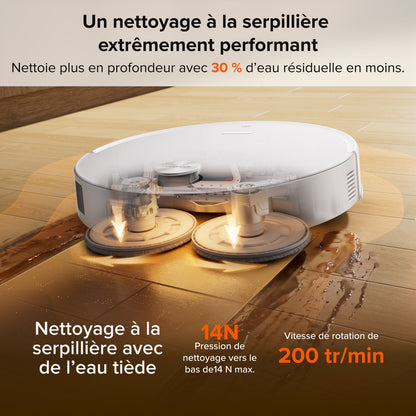 Aspirateur-laveur robot Roborock Saros 20 Neo avec nettoyage à la serpillière avec de l’eau chaude et station d’accueil intelligente