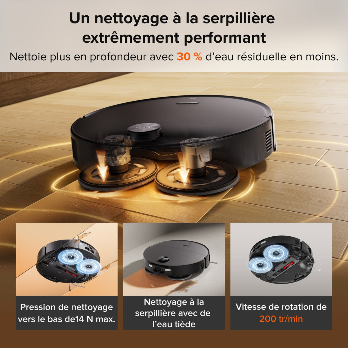 Aspirateur-laveur robot Roborock Saros 20 Neo avec nettoyage à la serpillière avec de l’eau chaude et station d’accueil intelligente