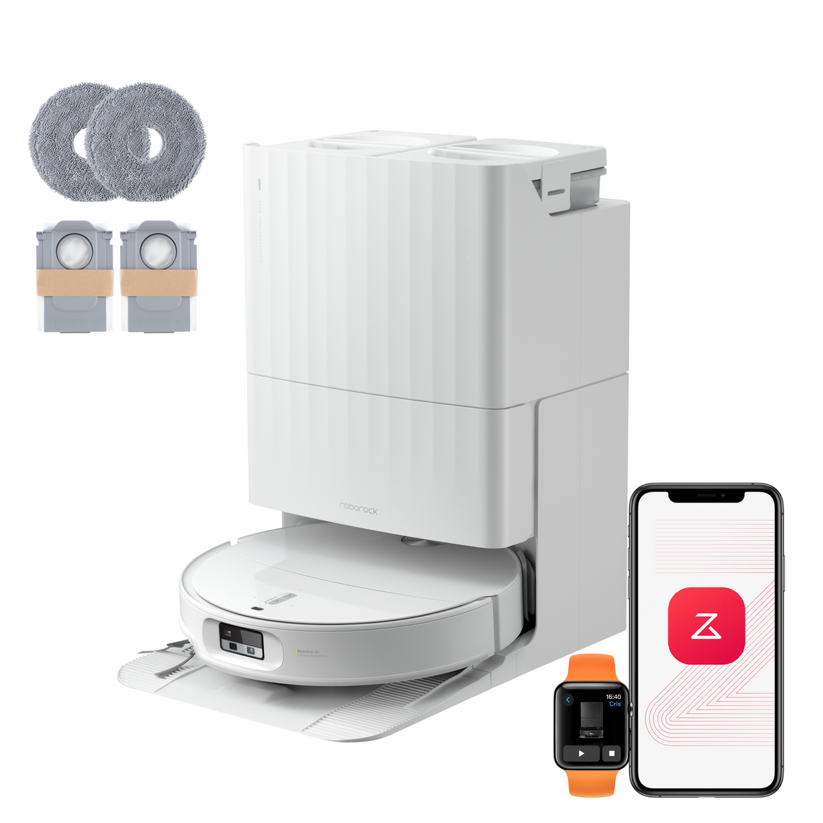 Roborock Qrevo Edge 2 - Puissance d’aspiration HyperForce de 25 000 Pa et double système anti-enchevêtrements