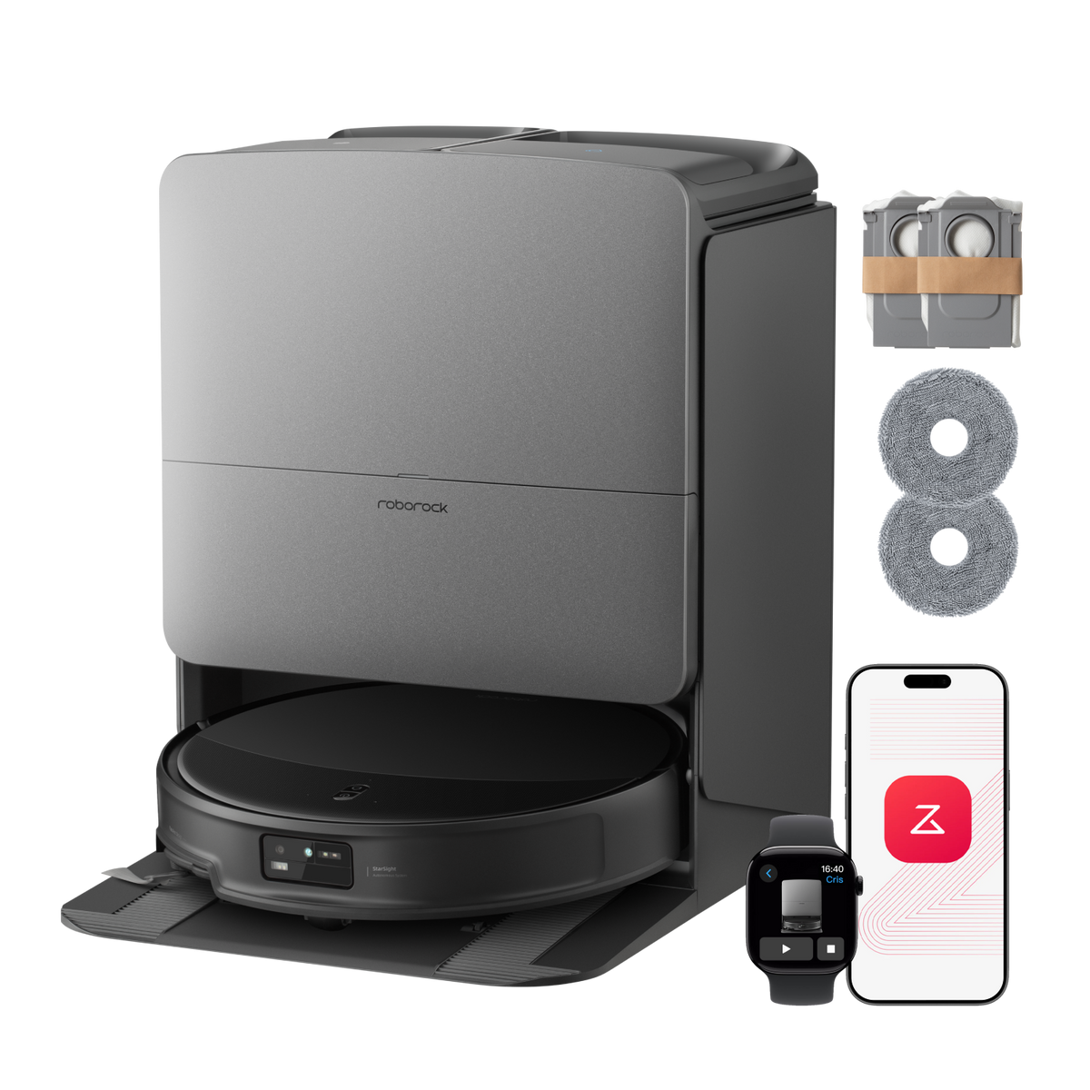 Roborock Saros 20 Robot aspirateur laveur 36 000 Pa avec AdaptiLift® Chassis 3.0