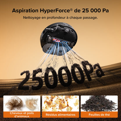 Roborock Qrevo Edge 2 - Puissance d’aspiration HyperForce de 25 000 Pa et double système anti-enchevêtrements