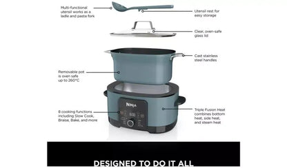 Ninja Foodi PossibleCooker MC1001UK – Multicuiseur 8-en-1 gris sel marin