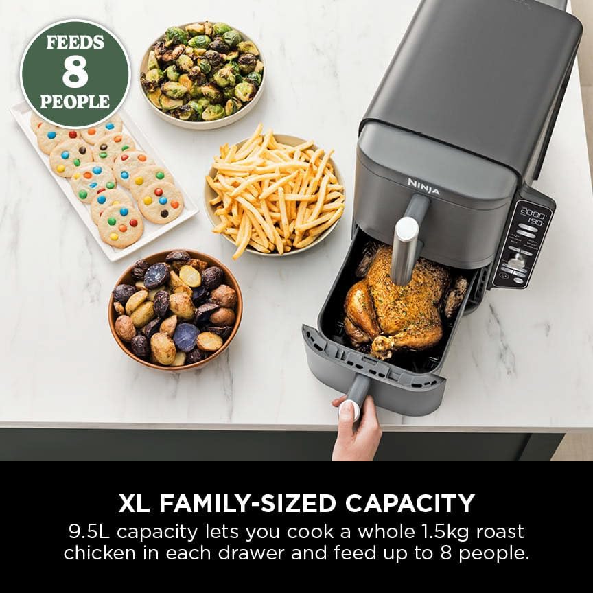 Ninja SL400UK – Friteuse sans huile à double niveau 9,5 L