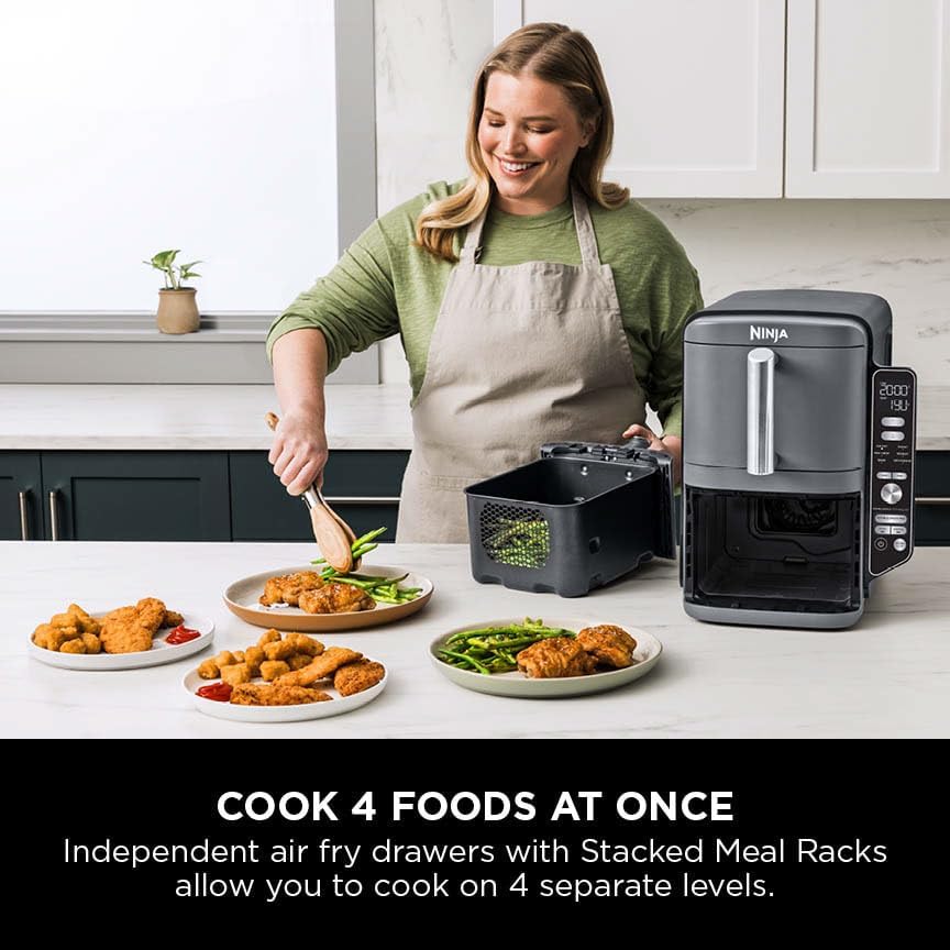 Ninja SL400UK – Friteuse sans huile à double niveau 9,5 L