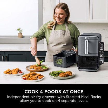 Ninja SL400UK – Friteuse sans huile à double niveau 9,5 L