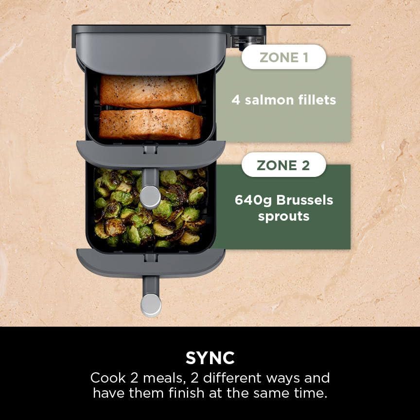 Ninja SL400UK – Friteuse sans huile à double niveau 9,5 L