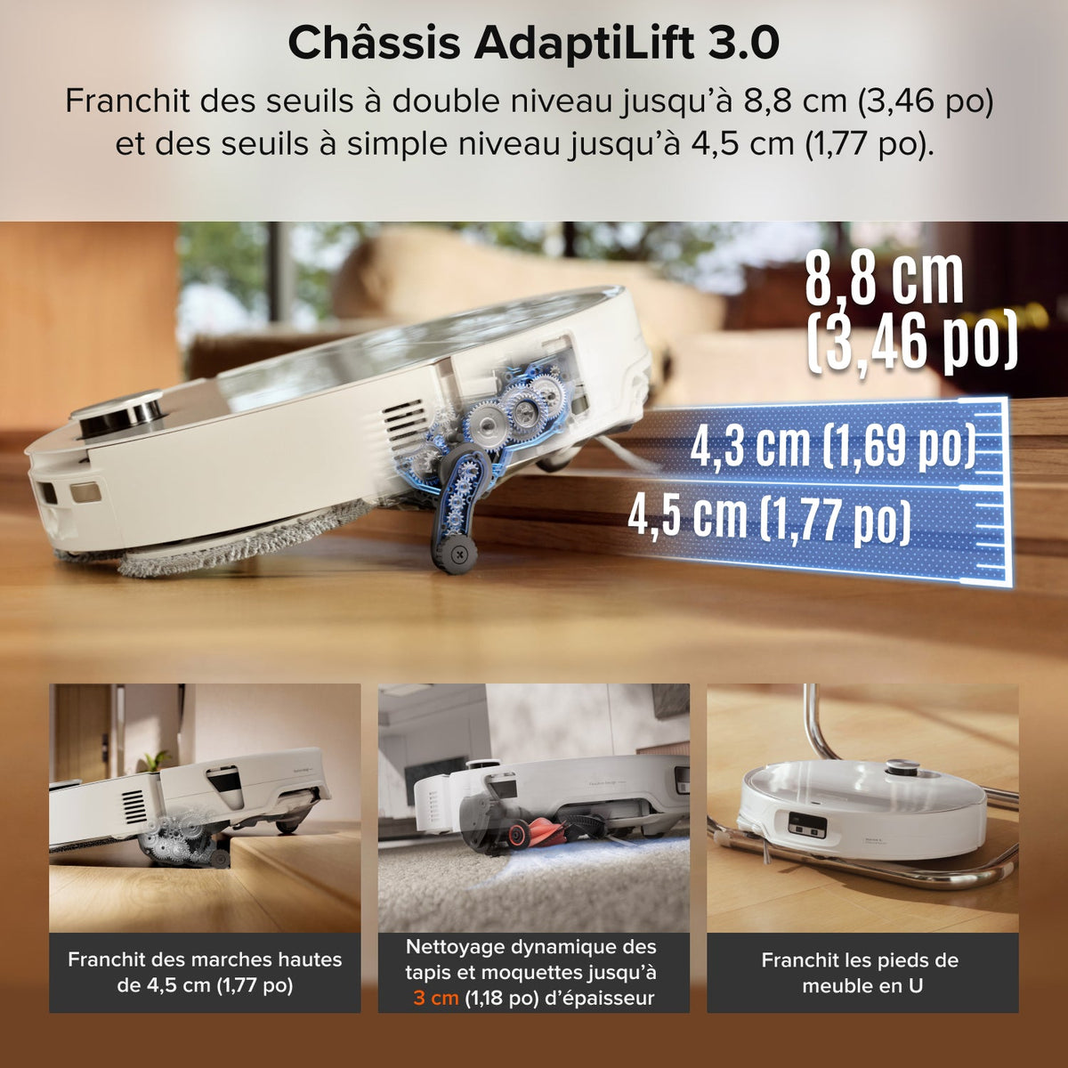 Aspirateur-laveur robot Roborock Saros 20 Neo avec nettoyage à la serpillière avec de l’eau chaude et station d’accueil intelligente