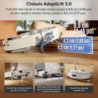 Aspirateur-laveur robot Roborock Saros 20 Neo avec nettoyage à la serpillière avec de l’eau chaude et station d’accueil intelligente