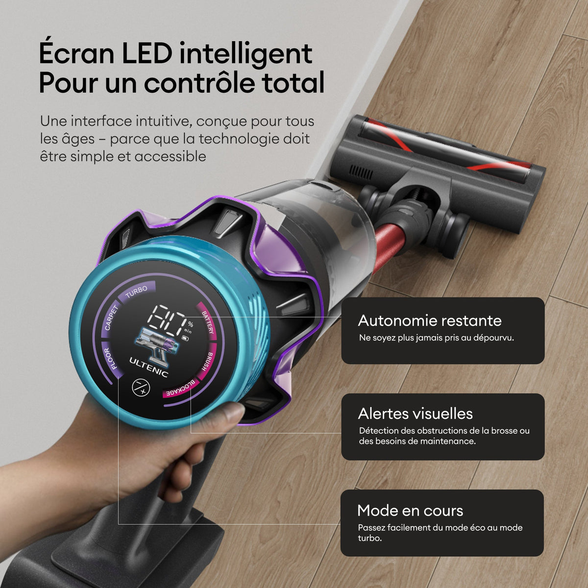 Ultenic U18 PowerPro Aspirateur-balai sans fil