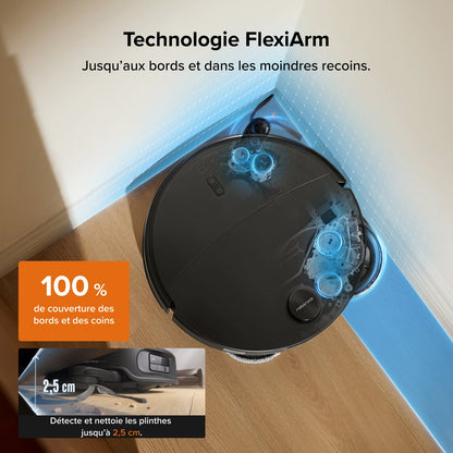 Roborock Qrevo Edge 2 - Puissance d’aspiration HyperForce de 25 000 Pa et double système anti-enchevêtrements