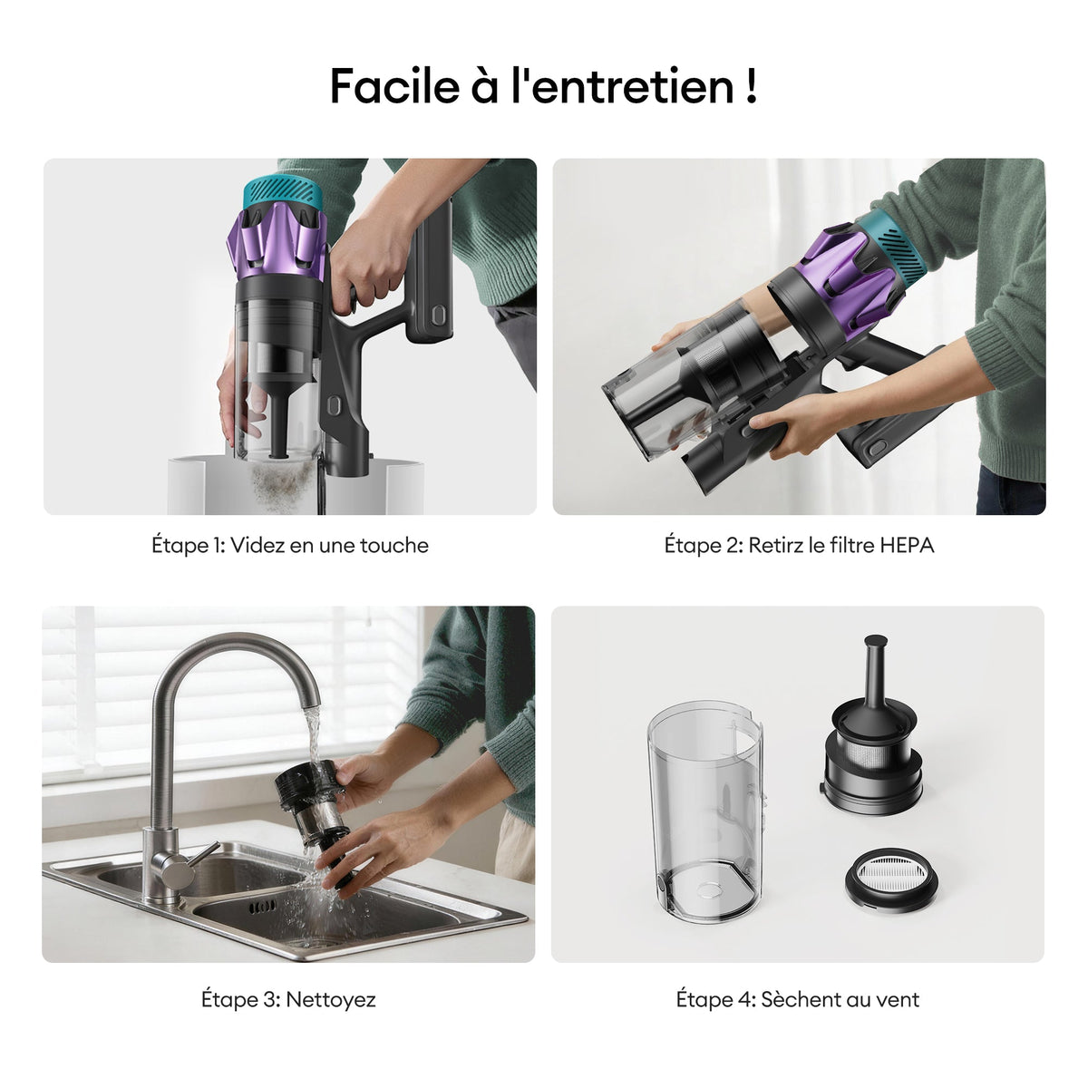 Ultenic U18 PowerPro Aspirateur-balai sans fil