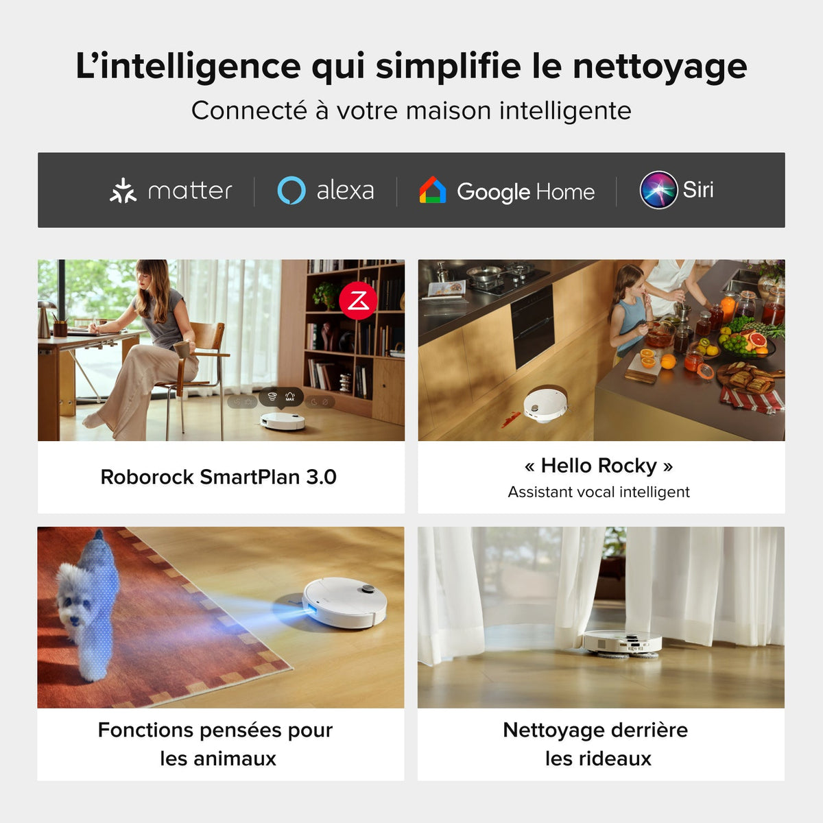 Aspirateur-laveur robot Roborock Saros 20 Neo avec nettoyage à la serpillière avec de l’eau chaude et station d’accueil intelligente