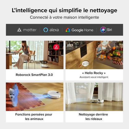 Aspirateur-laveur robot Roborock Saros 20 Neo avec nettoyage à la serpillière avec de l’eau chaude et station d’accueil intelligente