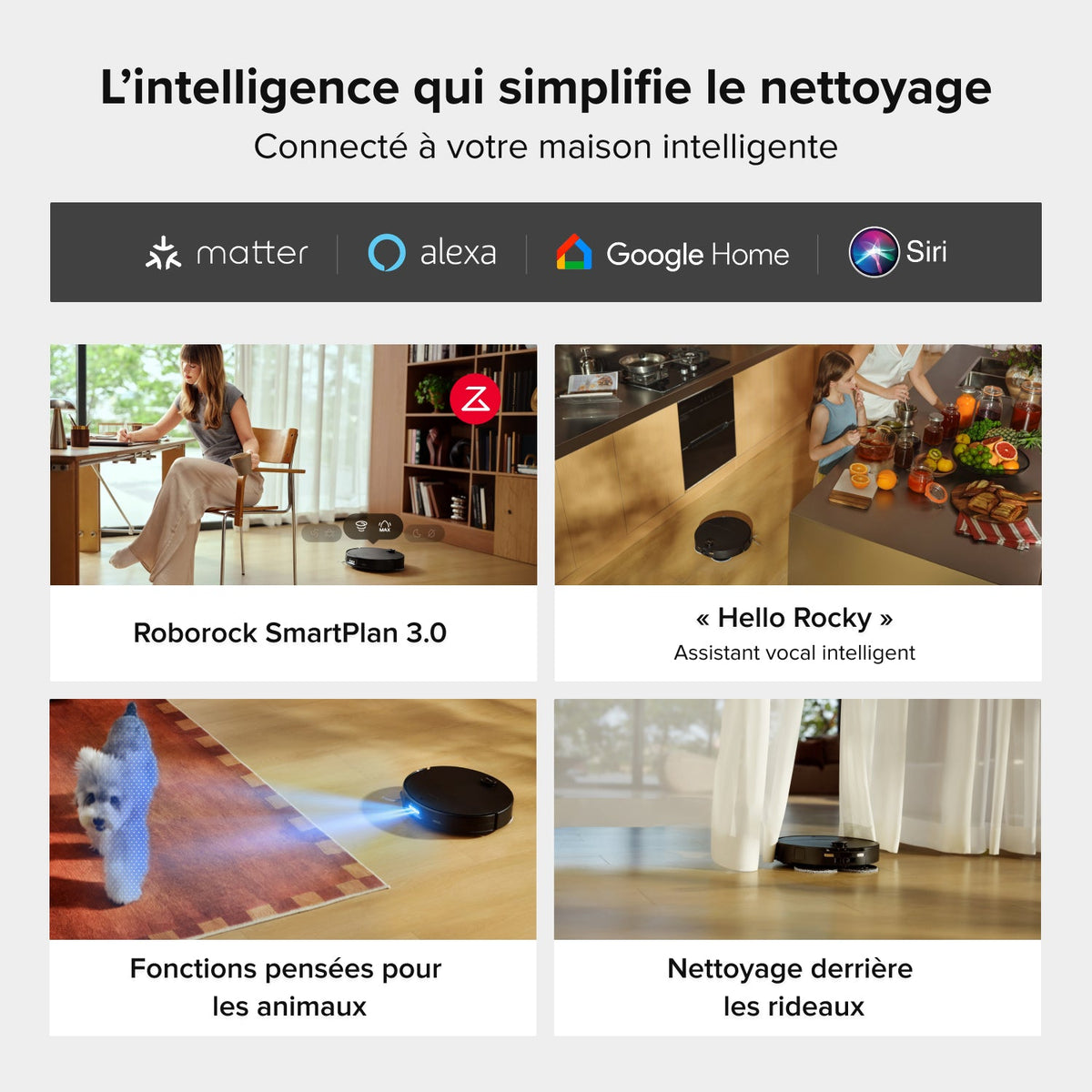 Aspirateur-laveur robot Roborock Saros 20 Neo avec nettoyage à la serpillière avec de l’eau chaude et station d’accueil intelligente
