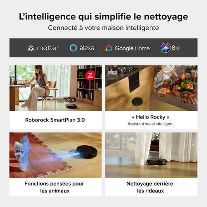 Aspirateur-laveur robot Roborock Saros 20 Neo avec nettoyage à la serpillière avec de l’eau chaude et station d’accueil intelligente