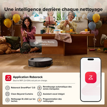 Roborock Qrevo Edge 2 - Puissance d’aspiration HyperForce de 25 000 Pa et double système anti-enchevêtrements