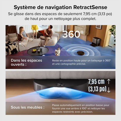 Aspirateur-laveur robot Roborock Saros 20 Neo avec nettoyage à la serpillière avec de l’eau chaude et station d’accueil intelligente