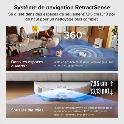 Aspirateur-laveur robot Roborock Saros 20 Neo avec nettoyage à la serpillière avec de l’eau chaude et station d’accueil intelligente