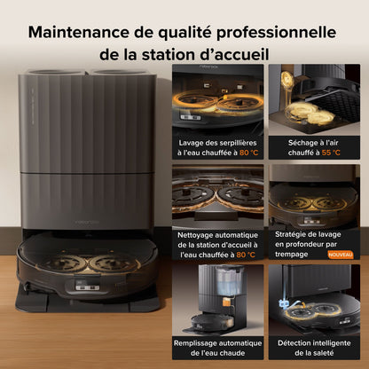 Roborock Qrevo Edge 2 - Puissance d’aspiration HyperForce de 25 000 Pa et double système anti-enchevêtrements