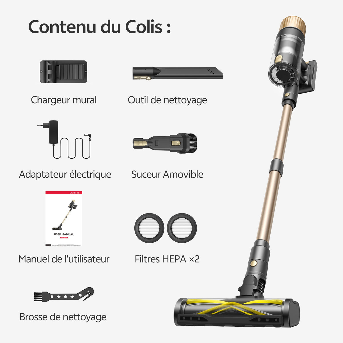 Ultenic U15 Aspirateur-balai sans fil