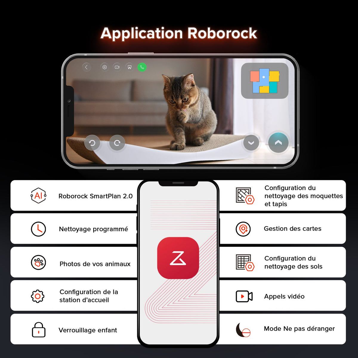 Roborock Saros 10R Robot aspirateur avec Station Multifonction 4.0