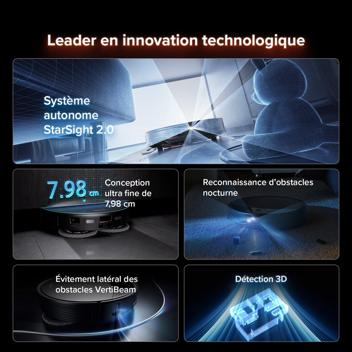 Roborock Saros 10R Robot aspirateur avec Station Multifonction 4.0