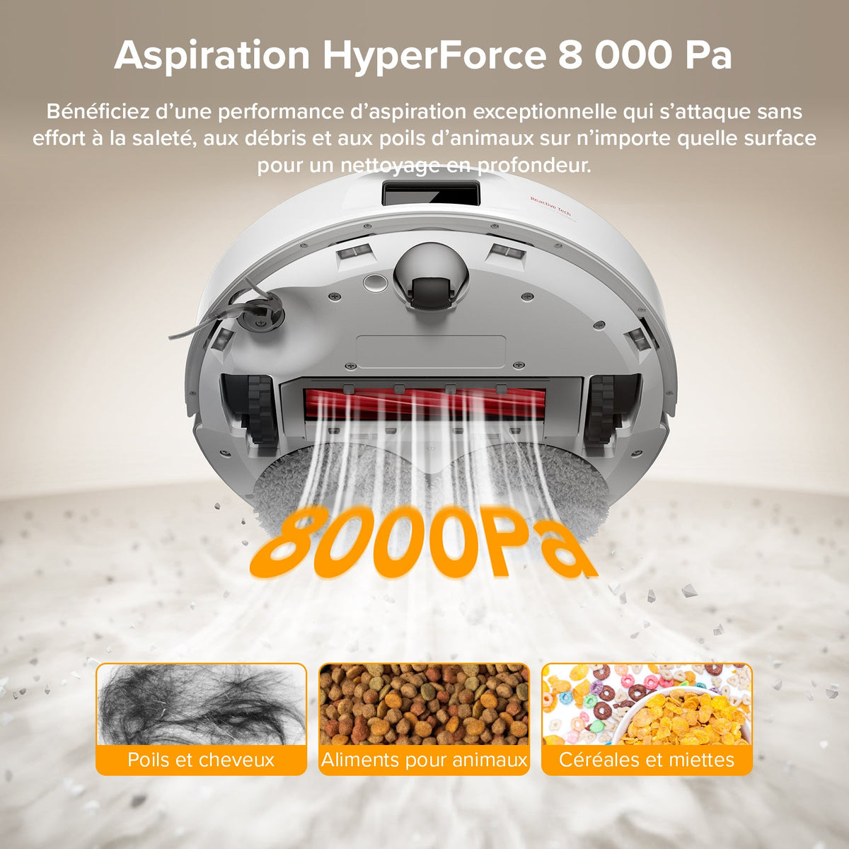 Roborock QV 35A robot aspirateur laveur avec station d’accueil multifonctionnelle