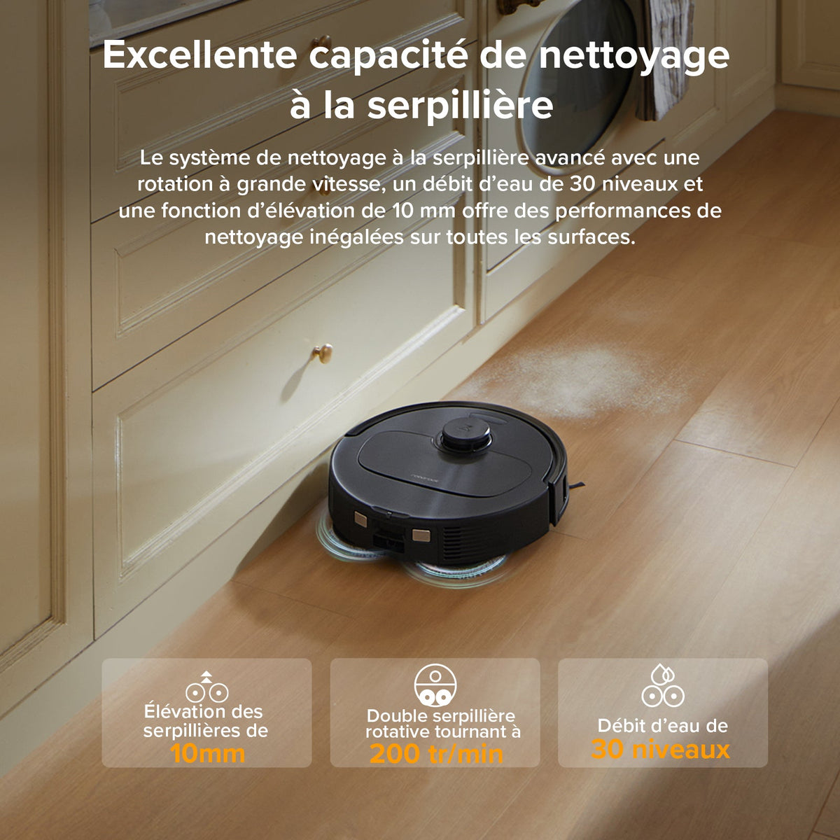 Roborock QV 35A robot aspirateur laveur avec station d’accueil multifonctionnelle