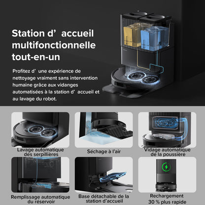 Roborock QV 35A robot aspirateur laveur avec station d’accueil multifonctionnelle