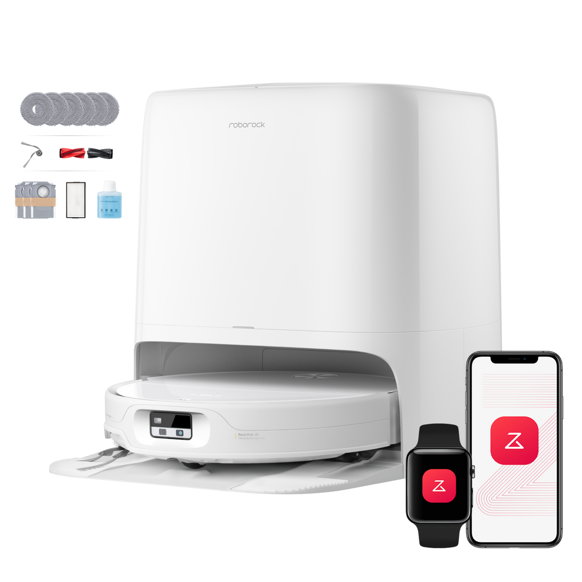 Aspirateur-laveur robot Roborock Saros 20 Neo avec nettoyage à la serpillière avec de l’eau chaude et station d’accueil intelligente