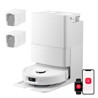Roborock Qrevo S Pro Aspirateur robot- Aspiration de 18 500 Pa et station d’accueil multifonctionnelle
