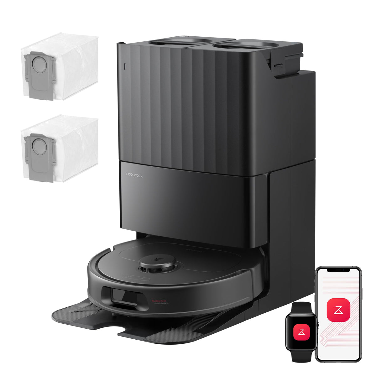 Roborock Qrevo S Pro Aspirateur robot- Aspiration de 18 500 Pa et station d’accueil multifonctionnelle