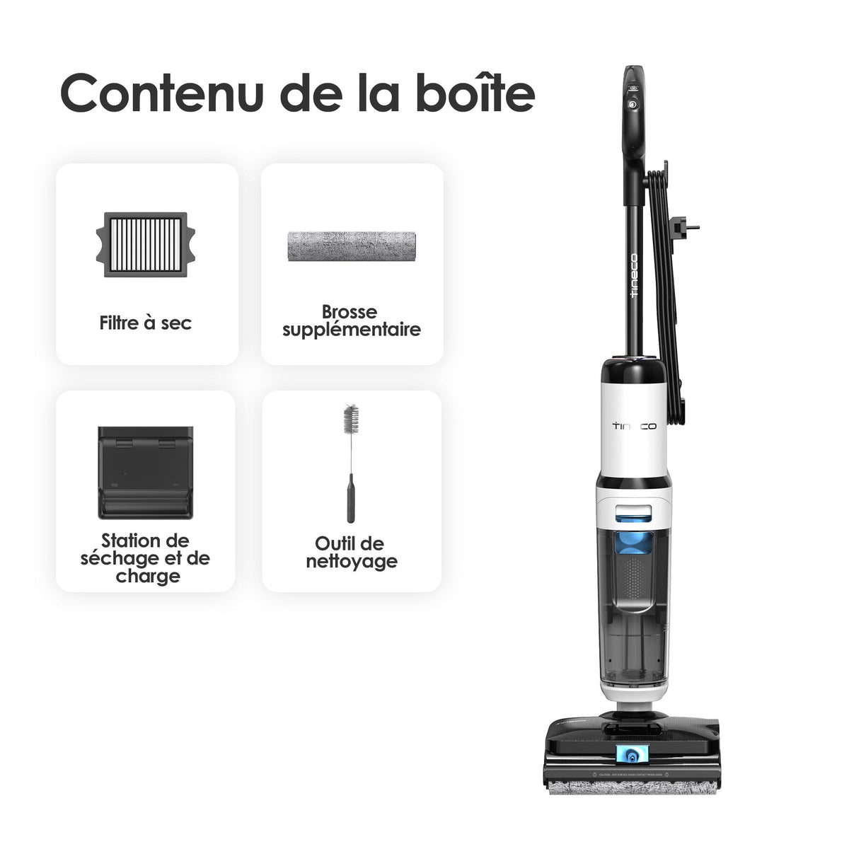 Tineco FLOOR ONE S6 Stretch Steam Aspirateur-laveur avec fil humide et sec tout-en-un