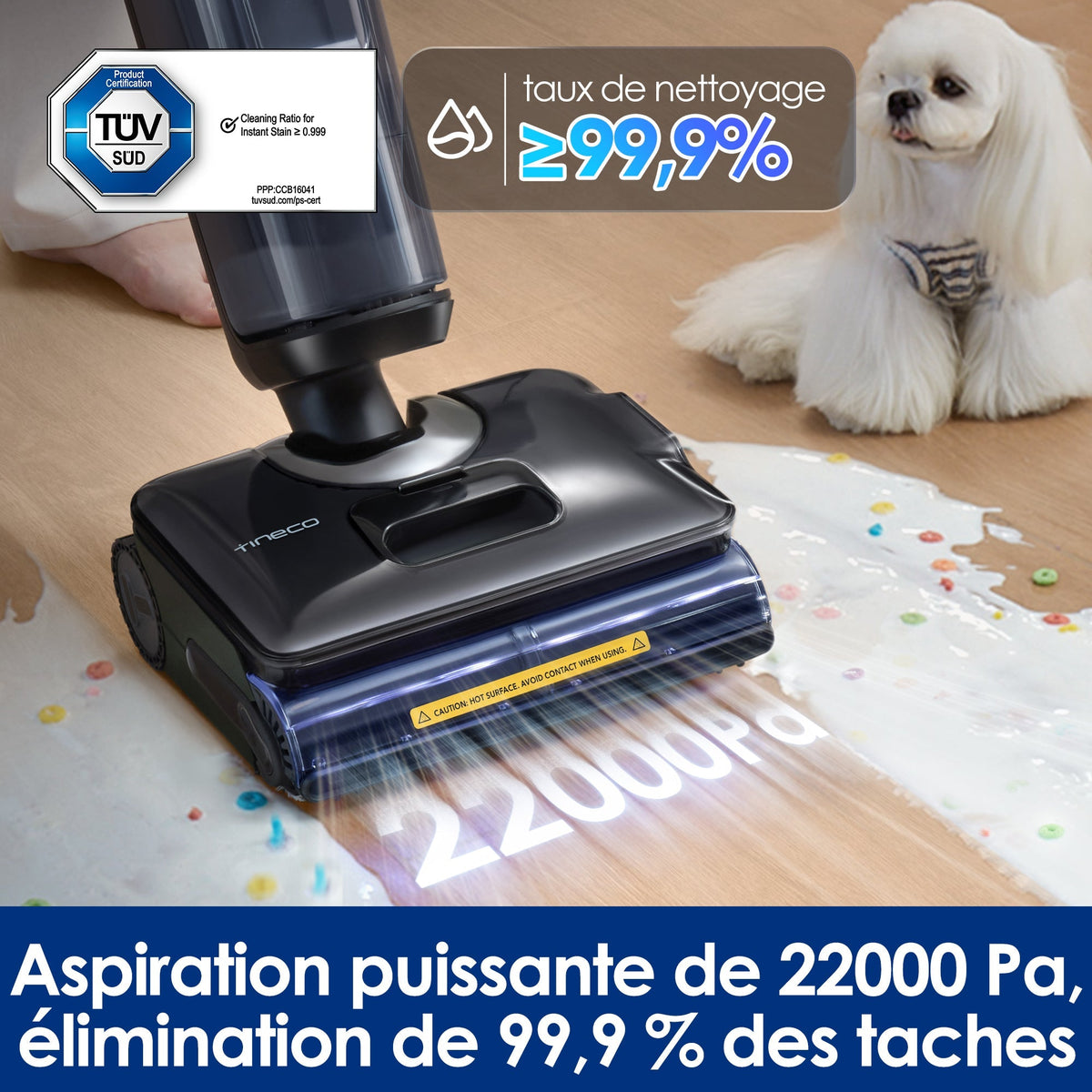 Tineco FLOOR ONE S7 Stretch Steam Aspirateur-balai Vapeur sans fil Tout-en-Un