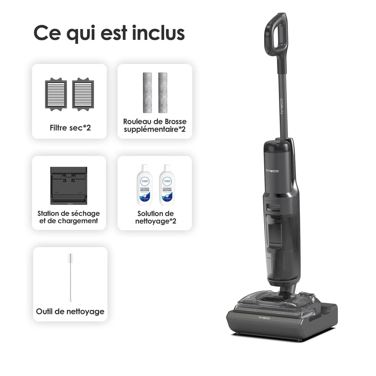 Tineco Floor ONE S7 Stretch Ultra Aspirateur Sec et Humide sans fil