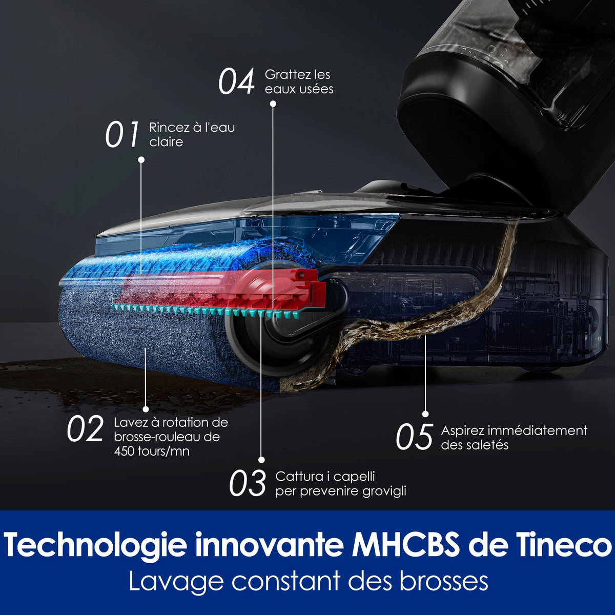 Tineco Floor ONE S7 Stretch Ultra Aspirateur Sec et Humide sans fil