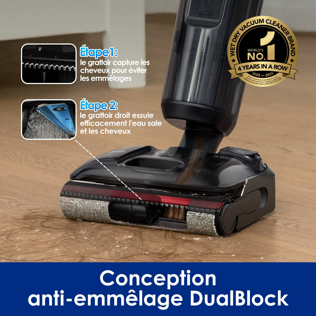 Tineco Floor ONE S7 Stretch Ultra Aspirateur Sec et Humide sans fil